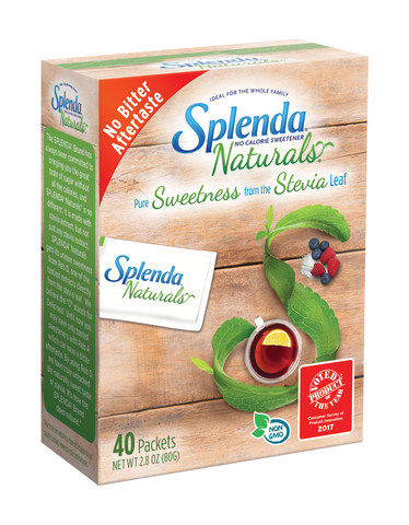 Consumers Vote SPLENDA(R) Naturals Stevia Sweetener #1 Product of the Year for Sweeteners