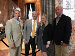 Sen. Michael Walsworth; Jimmy Wilmore, Wilmore Snacks; Meagan Wilmore, Wilmore Snacks; and Kevin Robinson, Silman Wholesale Sen. Michael Walsworth; Jimmy Wilmore, Wilmore Snacks; Meagan Wilmore, Wilmore Snacks; and Kevin Robinson, Silman Wholesale