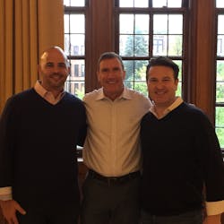 Josh Rosenberg, left, CEO of Accent Food Services at the KPMG QuantumShift event with Stewart Thornhill, University of Michigan, and Joe Hessling, CEO of 365 Retail Markets.