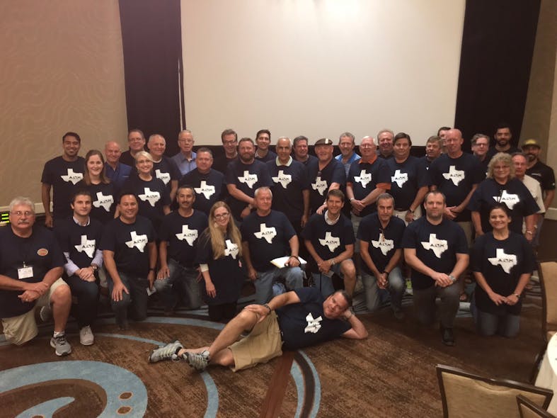 TMVA attendees canceled the Gold Tournament and instead volunteered in Hurricane Harvey Relief Efforts wearing the TMVA AOK &apos;Acts Of Kindness&apos; T-shirts. It was &apos;Texans helping Texans.&apos;