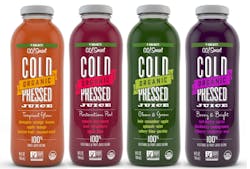 7-Eleven stores are carrying a new line of proprietary juices that rival those prepared fresh in free-standing, high-end juice bars. The new organic, cold-pressed juices are part of the retailer’s 7-Select GO!Smart private brand line of premium better-for-you snacks and beverages. 7-Eleven stores are carrying a new line of proprietary juices that rival those prepared fresh in free-standing, high-end juice bars. The new organic, cold-pressed juices are part of the retailer’s 7-Select GO!Smart private brand line of premium better-for-you snacks and beverages.