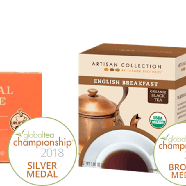 Bronze and Silver medal winners for Farmer Brothers from the 2018 Global Tea Championship