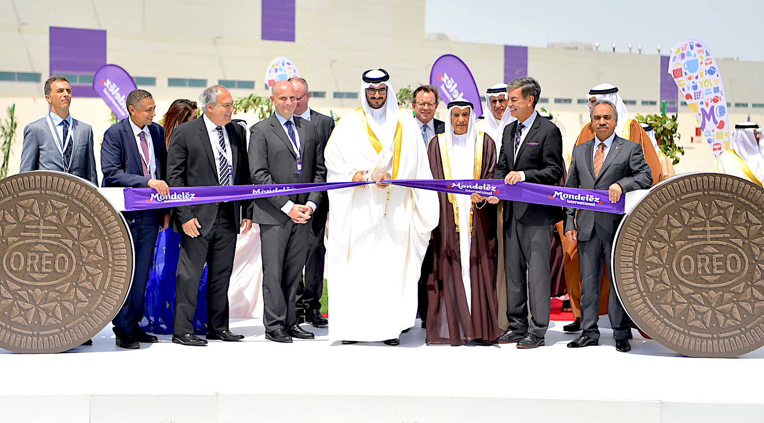 The inauguration ceremony of the new plant in Bahrain was held in the presence of His Highness Shaikh Isa Bin Salman Bin Hamad Al Khalifa, H.E. Zayed R. Al Zayani, Minister of Industry, Commerce and Tourism; Daniel Myers, Executive Vice President, Integrated Supply Chain, Mondel&emacr;z International; and Maurizio Brusadelli, EVP & President, Asia Pacific, Middle East and Africa, Mondel&emacr;z International.