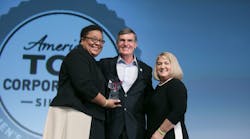 Theresa Harrison, board chair &amp; director, Diversity &amp; Inclusiveness Procurement, EY with Sodexo&apos;s Ted Monk, VP, Sustainability &amp; Corporate Social Responsibility and Pamela Prince-Eason, president &amp; CEO, WBENC