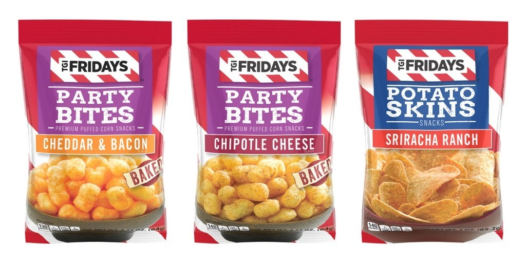 The TGI Fridays&circledR; snack line, known for its bold, restaurant-inspired creations, is encouraging all snack fans to indulge and celebrate in the newest expansion of the Party Bites and Potato Skin product lines.