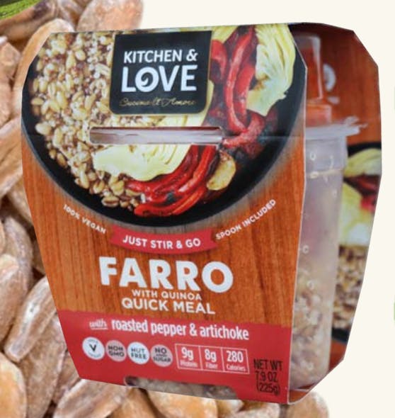Farro with Quinoa Quick Meal - with roasted pepper &amp; artichoke