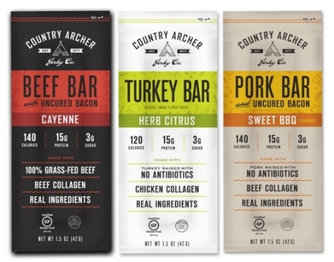 Country Archer Cayenne Beef Bar, Herb Citrus Turkey Bar and Sweet BBQ Pork Bar