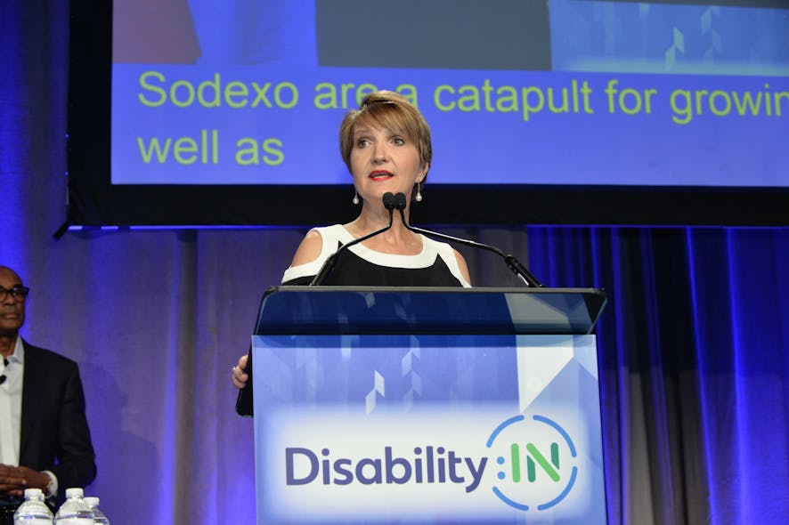 Darlene Fuller, Director, Supply Management, Sodexo accepting this recognition by Disability:IN
