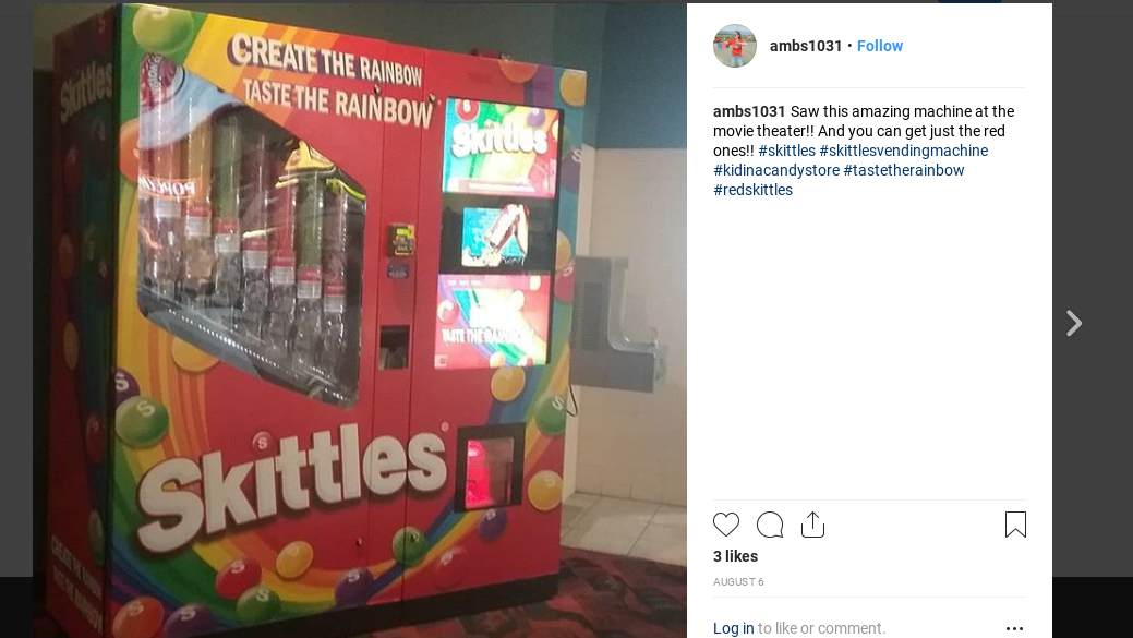 Skittles branded vending machine
