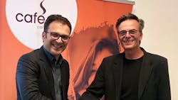 Fritz Kaltenegger, CEO cafe+co, left; Yair Nechmad, CEO Nayax Fritz Kaltenegger, CEO cafe+co, left; Yair Nechmad, CEO Nayax