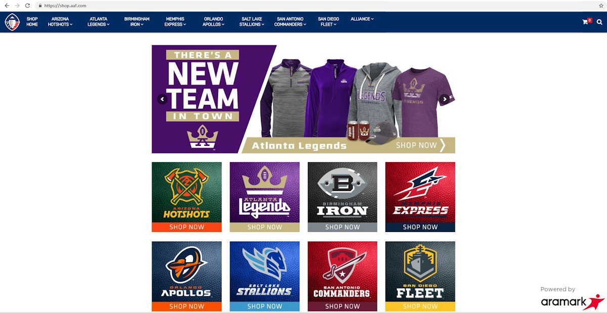 Aramark To Sell Sports Merchandise With The Alliance Of American