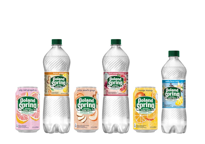 Poland Spring&circledR; Brand Natural Spring Water introduces its expanded line-up of flavored sparkling waters. New flavors include Ruby Red Grapefruit, Lemon Ginger, White Peach Ginger, Blood Orange Hibiscus, Orange Mango and Vanilla Flavor Twist.
