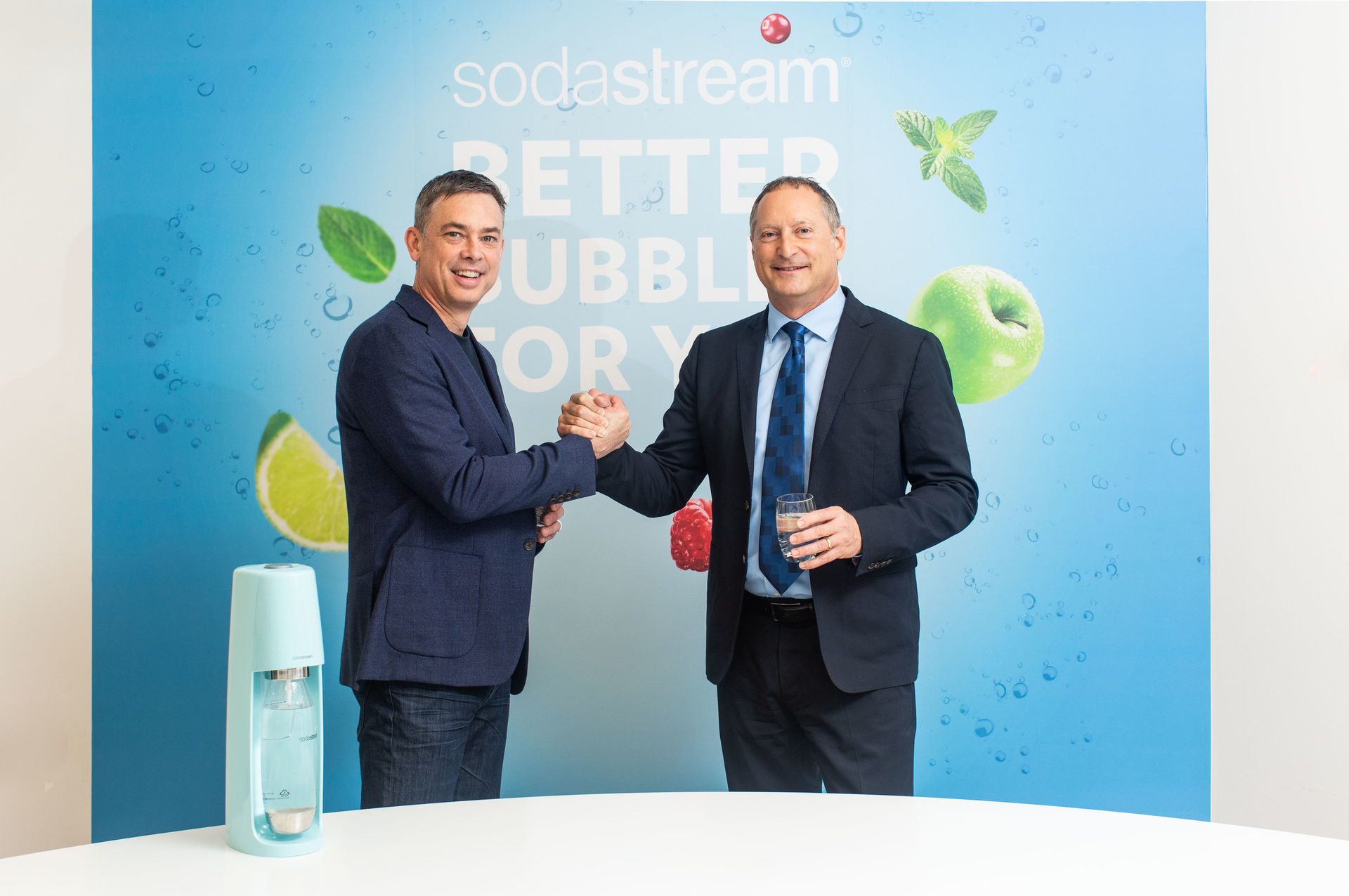 SodaStream CEO Daniel Birnbaum (right) announced Jan. 31 the appointment of Bryan Welsh (left) as the new general manager of SodaStream USA.