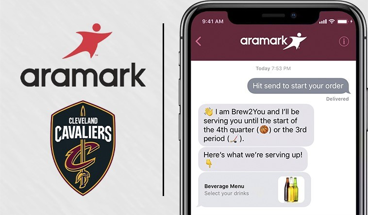 The Cleveland Cavaliers and Aramark announced fans sitting in designated sections of Quicken Loans Arena are now able to place orders using their iPhone&rsquo;s Messages app to have the menu items delivered directly to their seats. The Cavaliers and Quicken Loans Arena are the first NBA team and arena to pilot the service.