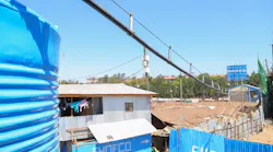 Pentair engineers designed, built and installed a state-of-the-art water filtration system to treat water on site. A custom designed aerial piping system connects the water distribution kiosks.