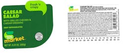 9.25-oz. plastic sealed cartons containing &ldquo;corner store market CAESAR SALAD WITH GRILLED CHICKEN &amp; CAESAR DRESSING&rdquo; with sell by dates of 04/09/19 through 04/15/19 are one of four products subject to recall.