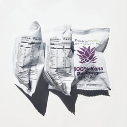 Pooki’s Mahi® transitions individually wrapped 100% Kona Peaberry coffee pods to recyclable capsules. Pooki’s Mahi® transitions individually wrapped 100% Kona Peaberry coffee pods to recyclable capsules.