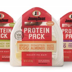 Jimmy Dean&circledR; Protein Packs come in three varieties: Smoked Ham, Turkey Sausage and Roasted Almonds.