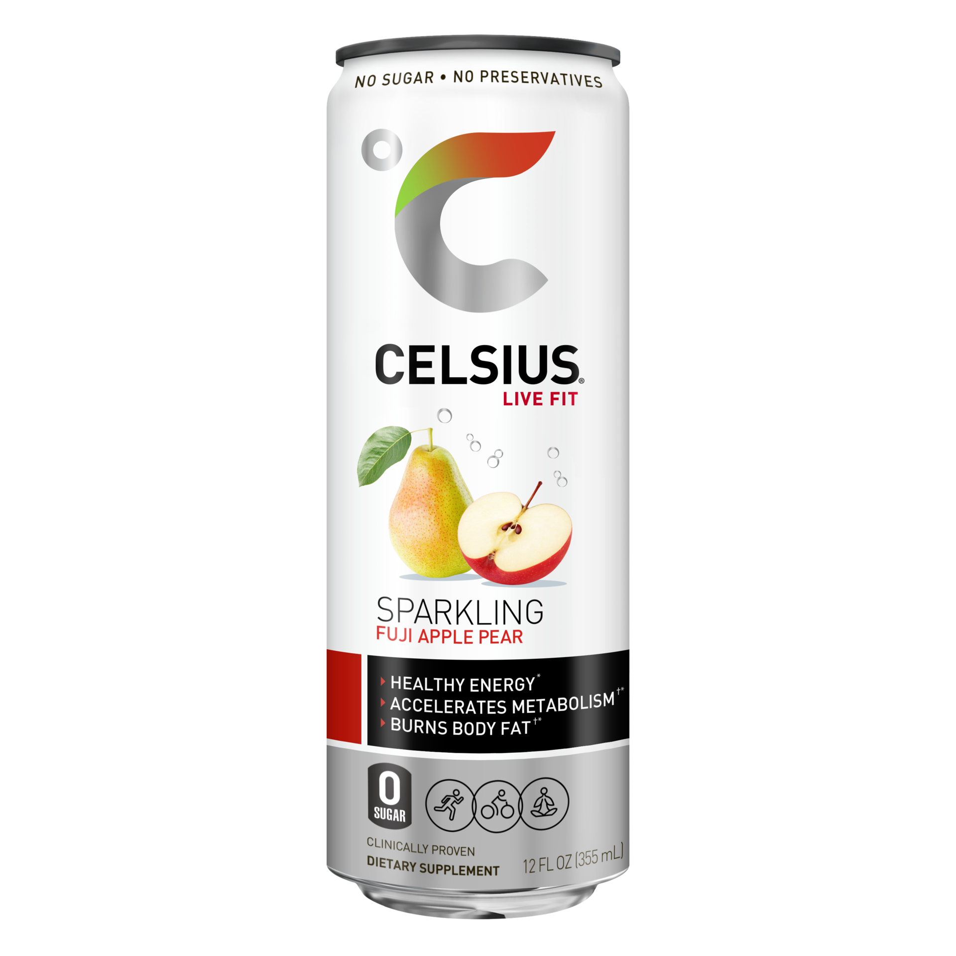 Sparkling Fuji Apple Pear fitness drink from the Originals/Core line of CELSIUS