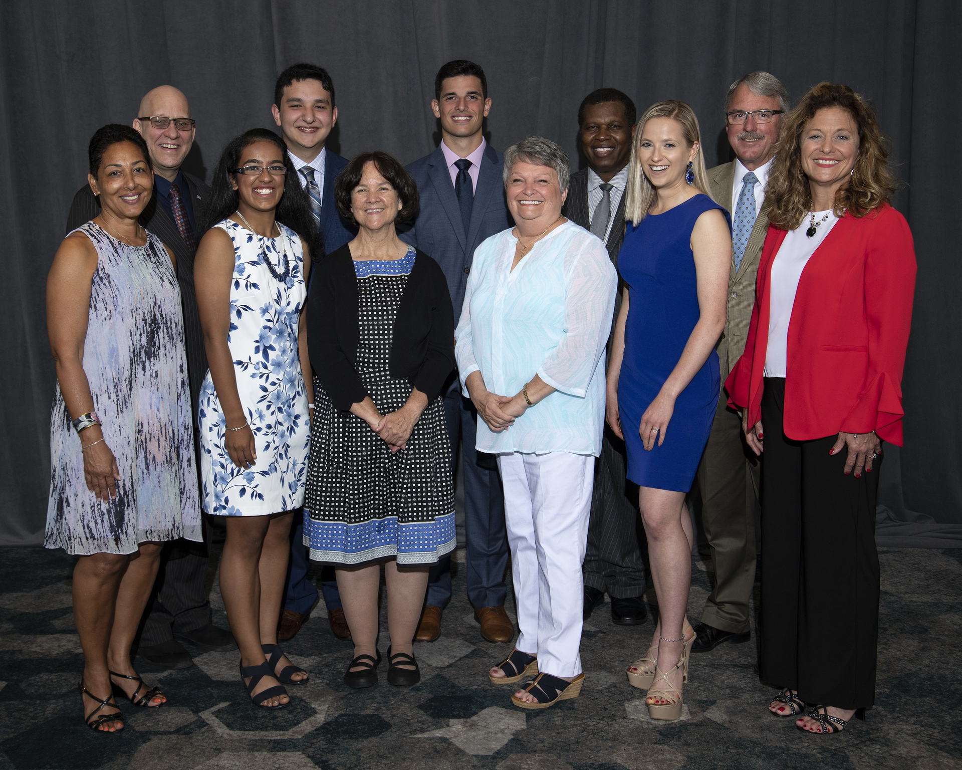 The Sodexo Stop Hunger Foundation recognized the efforts of five students and five Sodexo employees who are making a difference in their communities by helping those at risk of hunger. Pictured: (left to right) Back row: Steven Quintern, Roark Sizemore, Nicholas Metropulos, Abdou Cole, Ben Hartley. (left to right) Front row: Gerri Mason Hall, Shreyaa Venkat, Wendy Smith, Francine Walter, Lauryn Hinckley, Roxanne Moore.