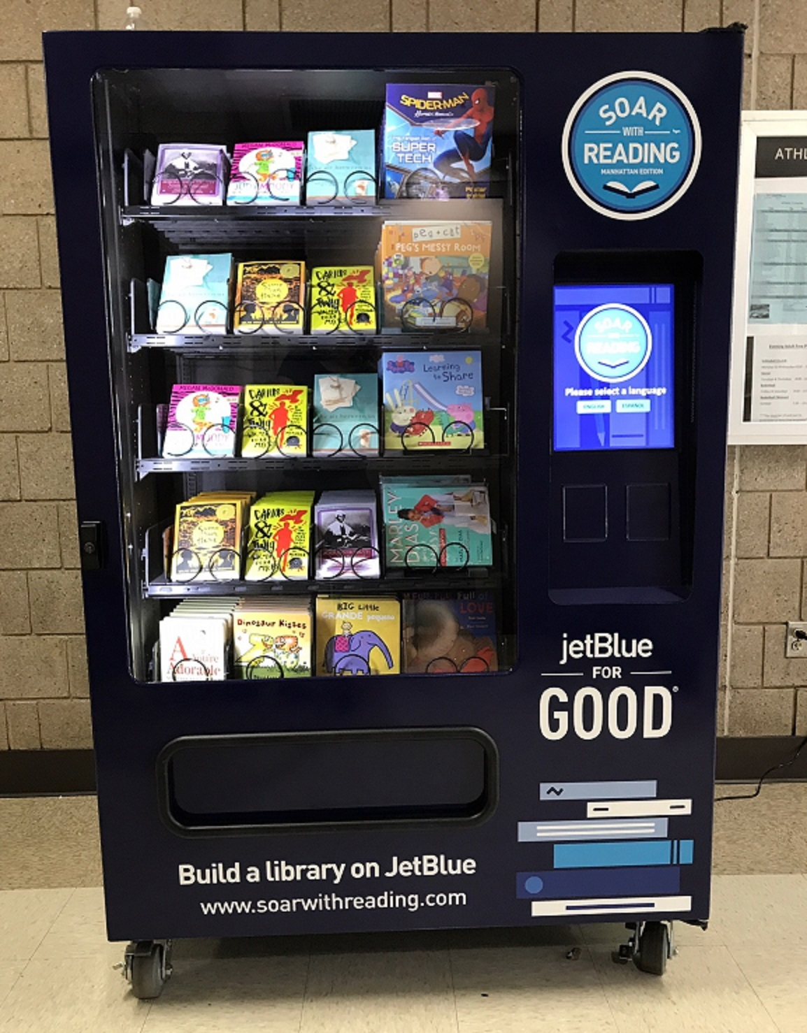 JetBlue&rsquo;s Soar with Reading Initiative lands in New York City, placing free book vending machines in each of the five boroughs in areas of need.