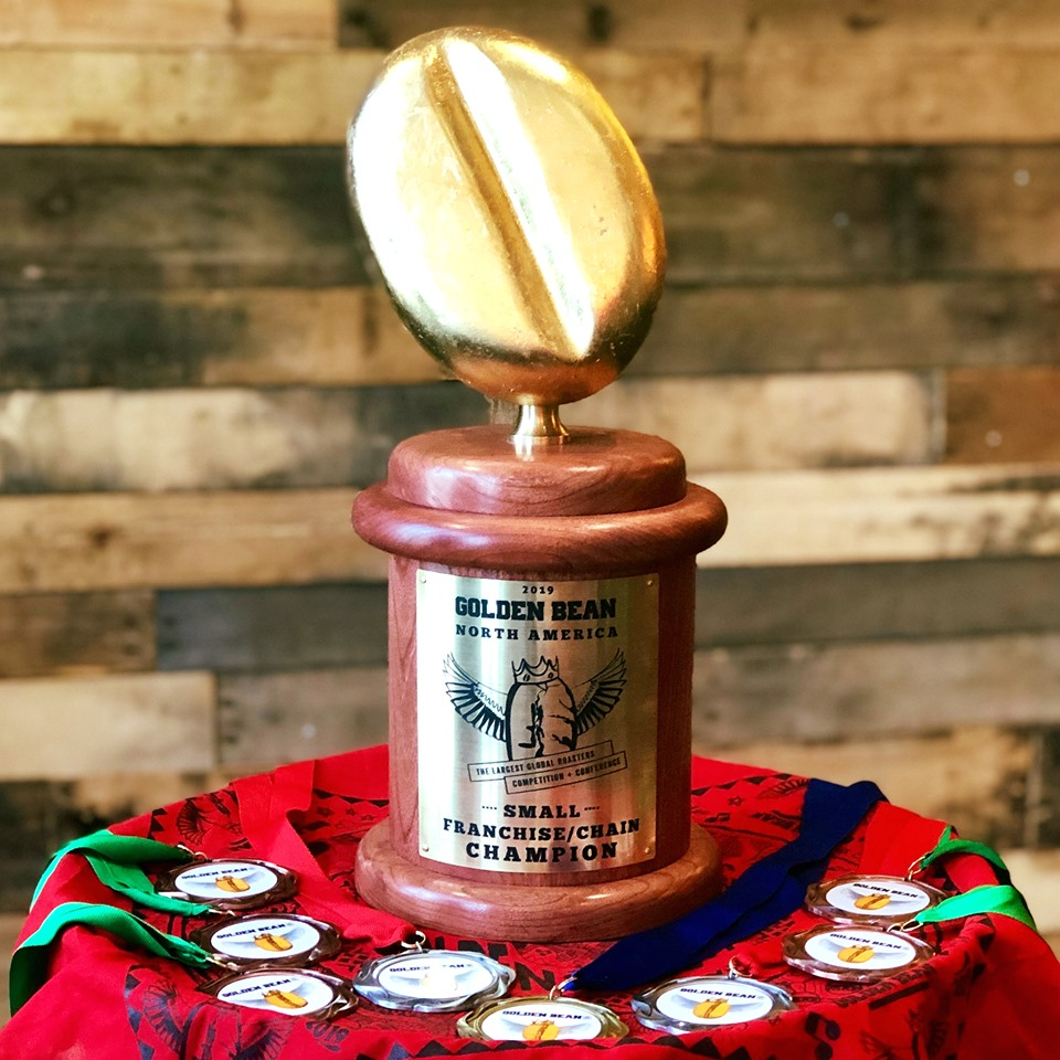 Crimson Cup Coffee & Tea brought home the Overall Golden Bean for small franchise/chain and eight medals from the Golden Bean North America Coffee Roasting Competition.