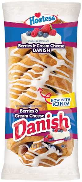 Hostess&circledR; Brands has added an Iced Berries &amp; Cream Cheese Danish to its roster of beloved treats, tapping into mounting consumer demand for on-the-go breakfast and all-day snacking options, as well as insights that revealed an overwhelming preference for icing.