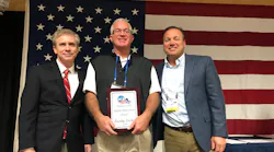 Chair Lance Roper, Lifetime Achievement award winner Randy Laster (retired from Pepsi Bottling Ventures) and Tim Bailey, Canteen President – Mid South and former Lifetime winner.