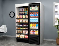 The v&imacr;v Fixturelite units, available in small, medium, medium-plus and large sizes, come equipped with health-locked coolers, wooden shelving, baskets, LED lighting and surrounds designed by Fixturelite.