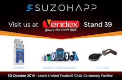 SUZOHAPP, a global market leader in payment systems and cash management solutions, will be exhibiting at the Vendex show, taking place on October 30 at Leeds Football Club. SUZOHAPP, a global market leader in payment systems and cash management solutions, will be exhibiting at the Vendex show, taking place on October 30 at Leeds Football Club.