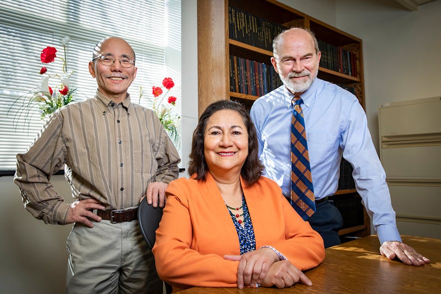 In a study of rats, University of Illinois scientists found that caffeine limited weight gain and cholesterol production, despite a diet that was high in fat and sugar. Co-authors of the study included, from left, nutritional sciences professor Manabu T. Nakamura; Elvira Gonzalez de Mejia, director of the Division of Nutritional Sciences; and animal sciences professor Jan E. Novakofski.