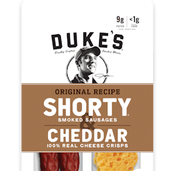 Duke&apos;s Original Recipe Shorty Smoked Sausages &amp; Cheddar Cheese Crisps