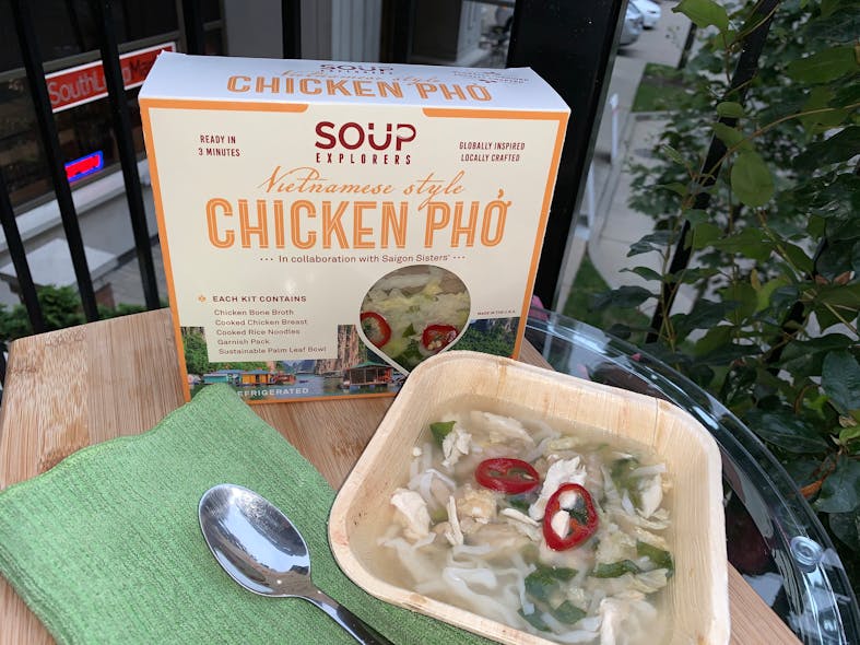 Soup Explorers Chicken Pho, from Clarity Food Ventures LLC. The brand new refrigerated soup kit company offers globally inspired soups in a convenient kit that is ready to eat in less than 3 minutes.