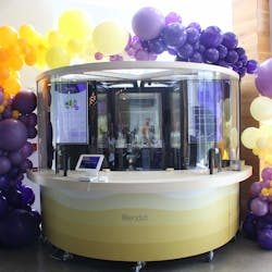 Blendid&apos;s fully autonomous food robotics kiosk, at a grand opening event