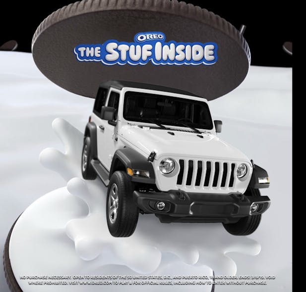 An OREO-tricked-out Jeep Wrangler is among the many prized offered through the OREO The Stuf Inside promotion