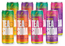 Teatulia Organic Teas' Organic Tea Soda are available in four varieties: Organic Green Tea Soda, Organic Black Tea Soda, Organic Lemongrass Tea Soda and Organic Mint Tea Soda.