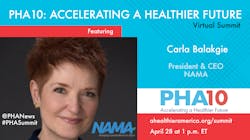 NAMA CEO Carla Balakgie will be a featured speaker at PHA 10: Accelerating a Healthier Future Virtual Summit Tuesday, April 28, 1 – 2:30 p.m. ET. NAMA CEO Carla Balakgie will be a featured speaker at PHA 10: Accelerating a Healthier Future Virtual Summit Tuesday, April 28, 1 – 2:30 p.m. ET.