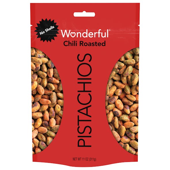Wonderful&circledR; Pistachios No Shells flavors are now available in 11-ounce size bags.