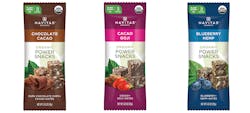 Chocolate Cacao (from left), Cacao Goji and Blueberry Hemp organic Power Snacks Chocolate Cacao (from left), Cacao Goji and Blueberry Hemp organic Power Snacks