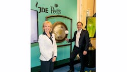 Fabien Simon at the Euronext Amsterdam bell ringing ceremony on 29 May 2020. Fabien Simon at the Euronext Amsterdam bell ringing ceremony on 29 May 2020.