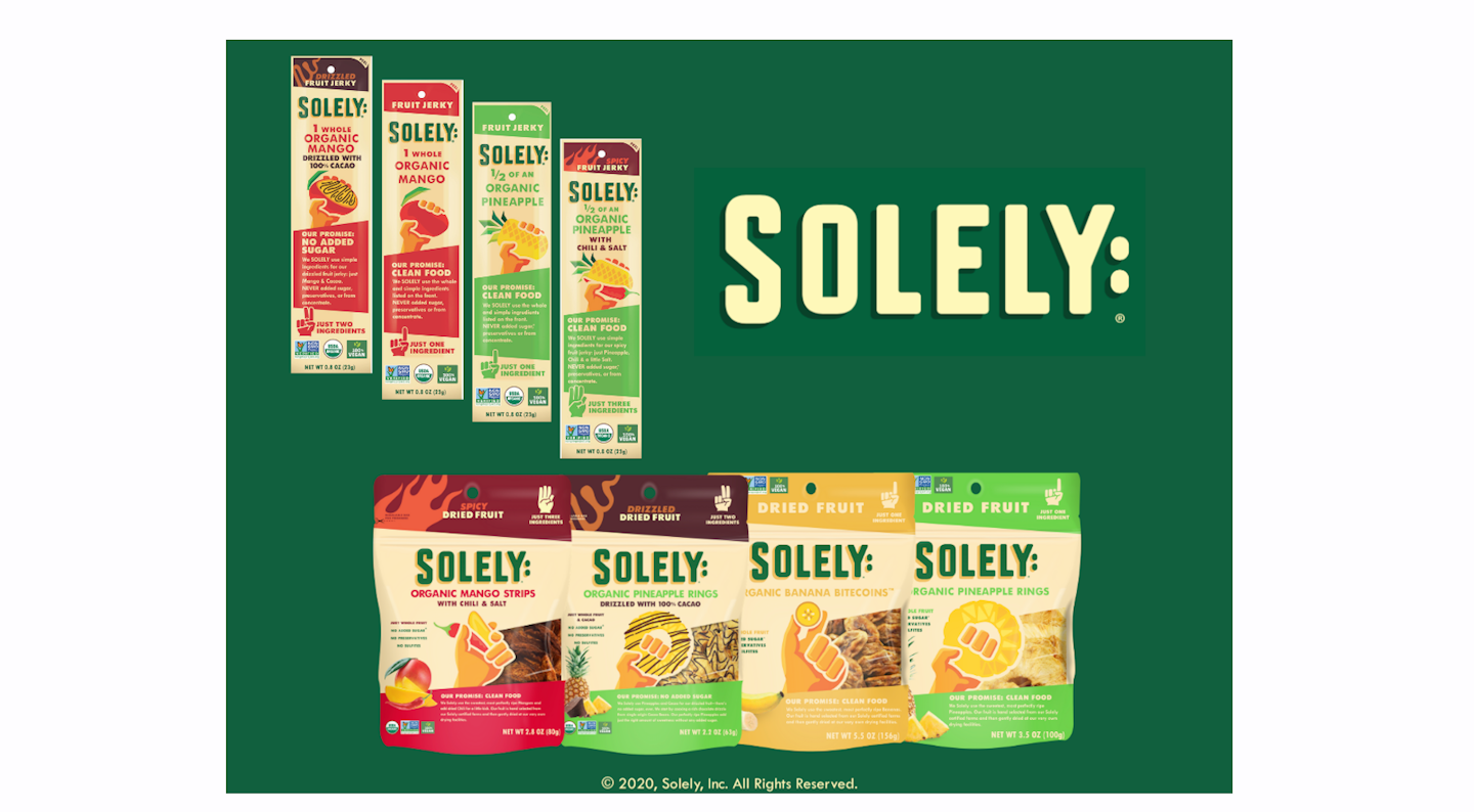 Solely, Inc. Fruit Jerky and Dried Fruit From Solely, Inc. Vending