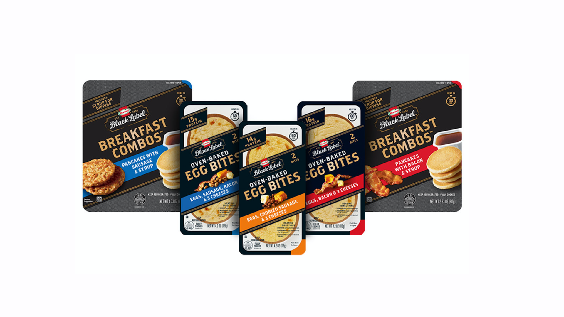 Hormel Black Label Egg Bites and Hormel Black Label Breakfast Combos Breakfast Items