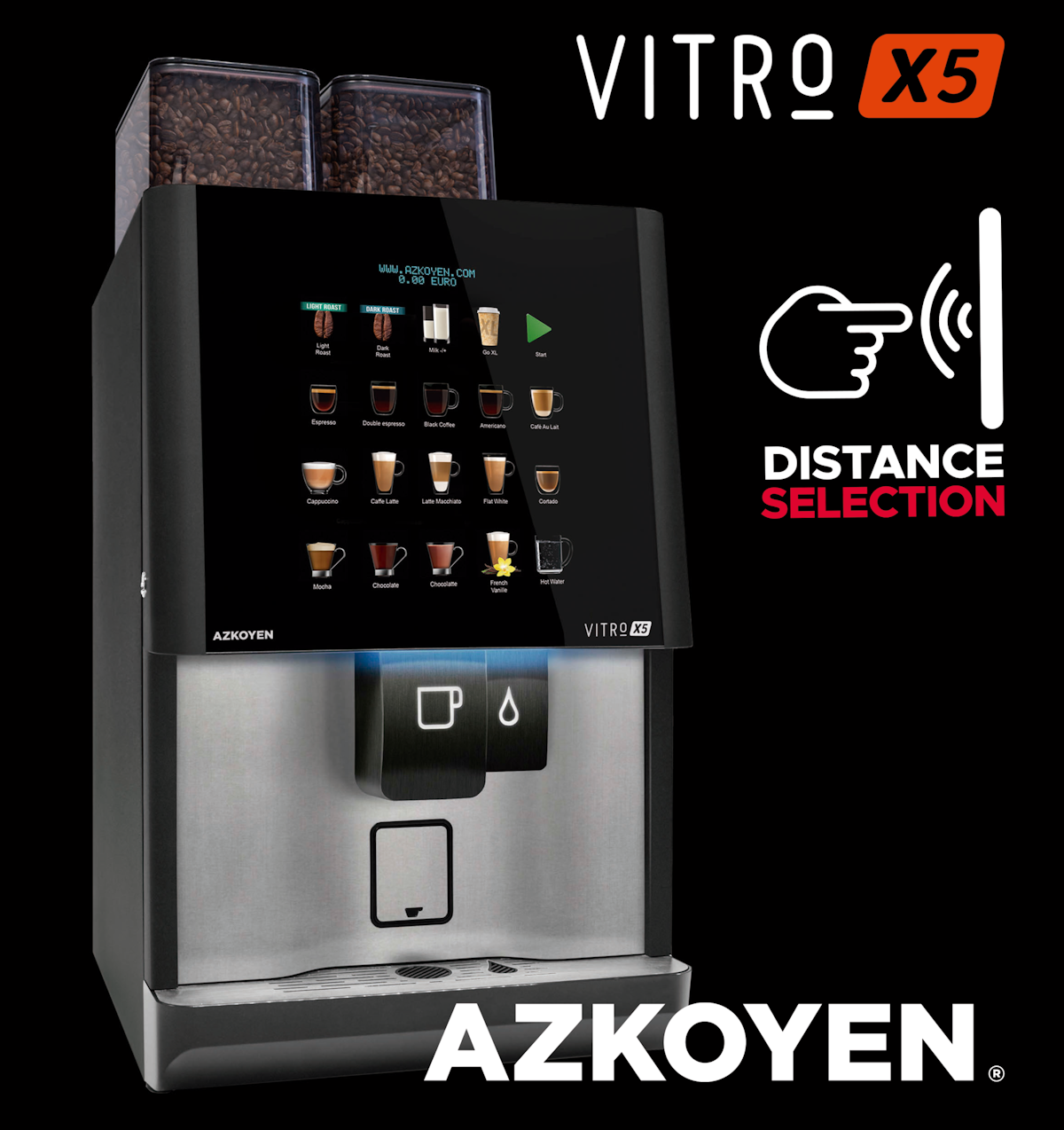 Azkoyen Vitro X5 Espresso Double Bean From Azkoyen Group Vending