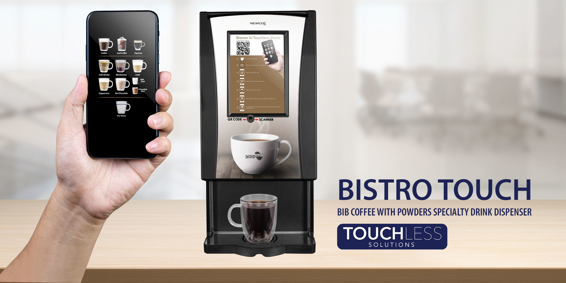 Newco&rsquo;s Bistro Touch liquid specialty beverage brewers now include QR code technology.