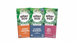 Alter Eco&apos;s new packaging for its line of organic and Fair Trade chocolate bars.