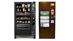 Picture here are American Green&rsquo;s AGM Basic (l.) and AGM Pro cannabis vending machines. The AGM Pro features an age verification system that allows merchandising and selling of age-restricted products. It supports vein verification bio metrics and digital display merchandising.