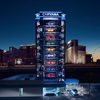Carvana&apos;s first Car Vending Machine in Las Vegas stands 11 stories high. Carvana says it&rsquo;s the world&apos;s first slot machine for cars, too, putting a local spin on giant vending machines for which it&rsquo;s known.