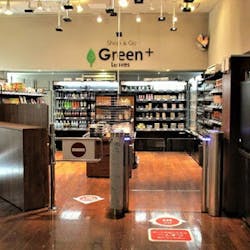 Shown here is the newly opened checkout-free store at the Yokohama Techno Tower Hotel. It is said to be the first store in Japan open to general public to use biometric authentication technology.