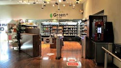 Shown here is the newly opened checkout-free store at the Yokohama Techno Tower Hotel. It is said to be the first store in Japan open to general public to use biometric authentication technology.