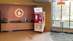 The Kellogg&rsquo;s Bowl Bot is pictured at UW-Madison&apos;s Dejope Residence Hall&rsquo;s main floor.